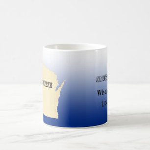 Tasse - Wisconsin-Staatskarte mit Stadt