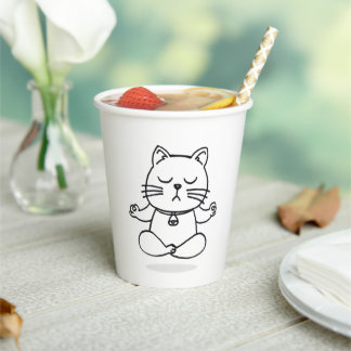 Tasse-Yoga-Katze Pappbecher
