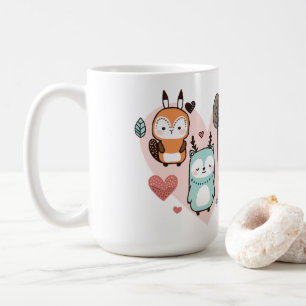 Tasse zeigt eine niedliche Abbildung.