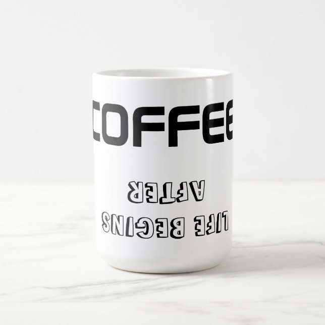 Tasse/Zitat "LEBEN BEGINNT NACH KAFFEE" Tasse (Mittel)