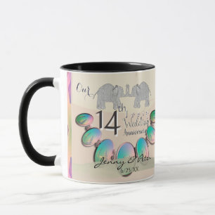 Tasse zum 14. Opal-Jubiläum in Elfenbein