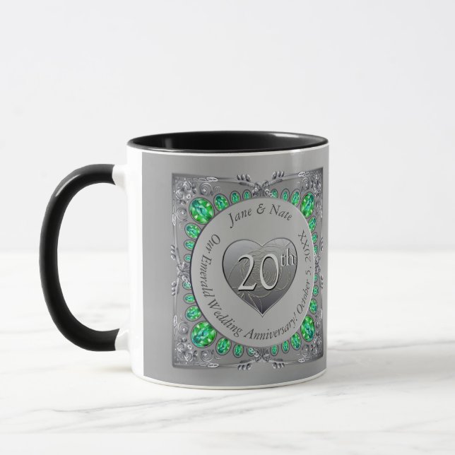 Tasse zum 20. Emerald Wedding (Links)
