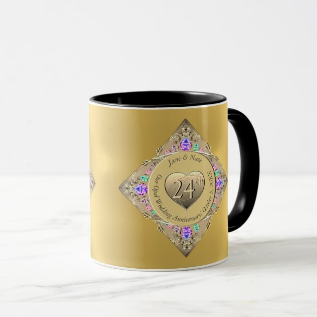Tasse zum 24. Opal Wedding Jubiläum (VorderseiteRechts)