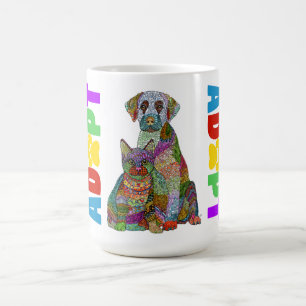 Tasse zum Bewusstsein für die Adoption von Hunden