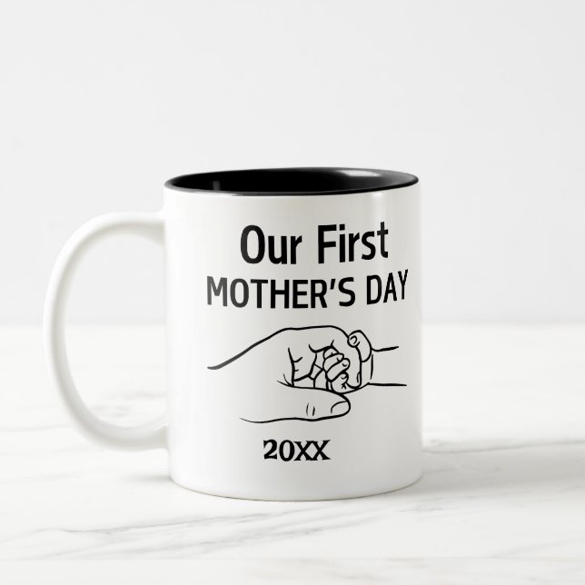 Tasse zum Ersten Muttertag im Personalisierten Jah (Links)