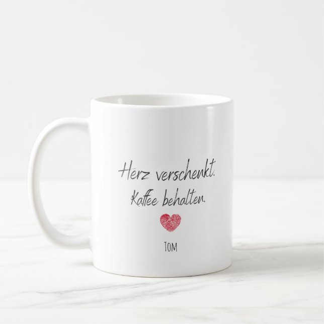 Tasse zum Valentinstag personalisierbar Geschenk (Links)