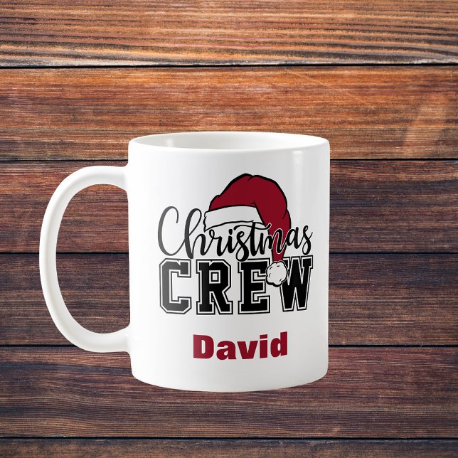 Tasse zur Crew personalisierter Weihnachten mit We (Personalized Christmas Crew Mug with Santa Hat
)