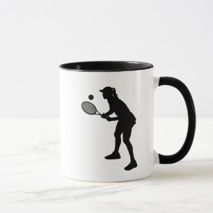 Tasse zur Silhouette von Tennisspielerinnen