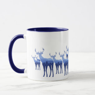 Tasse-Zwei-Tone-Blauer Hirsch/Elch Tasse