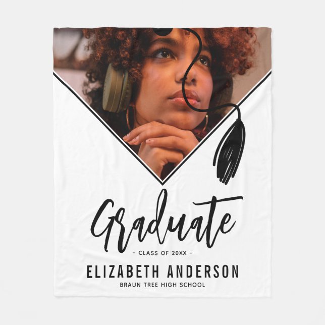 Tassel Cap Foto Abschluss Fleecedecke (Vorderseite)