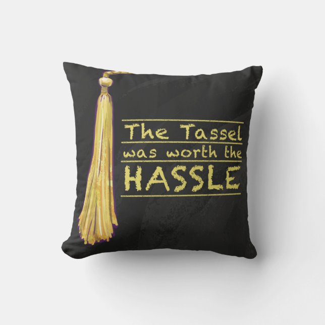 Tassel Hassle Gold Kissen (Vorderseite)