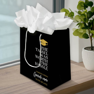 Tassel war der Hassle wert - Moderner Abschluss Mittlere Geschenktüte