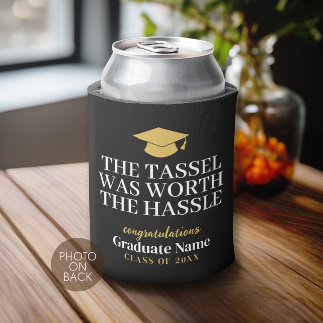 Tassel war Hassle wert - Modernes Abschluss Foto Dosenkühler (Custom Can Cooler)