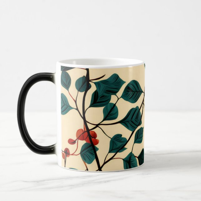 Tassen-Design mit altem botanischen Blattmuster Verwandlungstasse (Links)