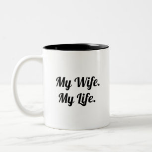 Tassen-Design mit Typografie – Meine Frau mein Leb Zweifarbige Tasse