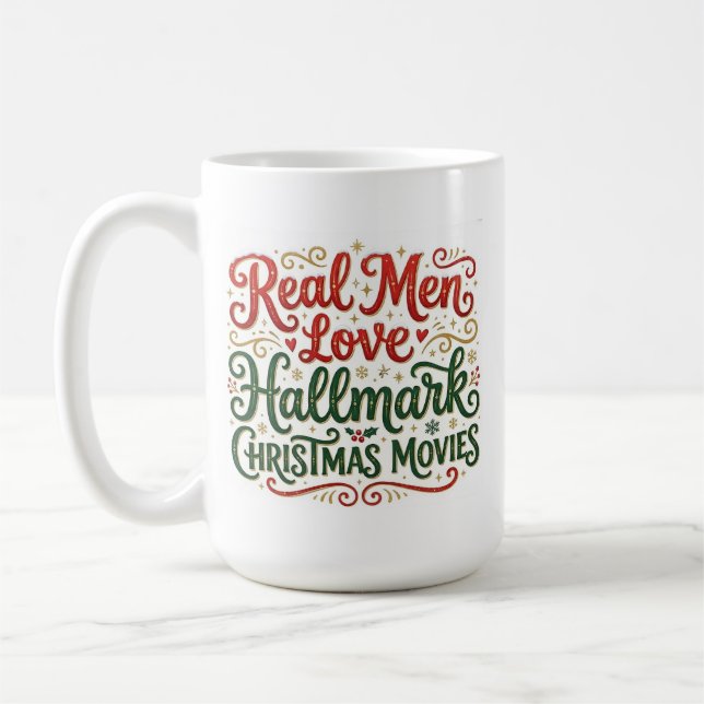 Tassen 'Echte Männer lieben Hallmark-Weihnachtsfil (Links)