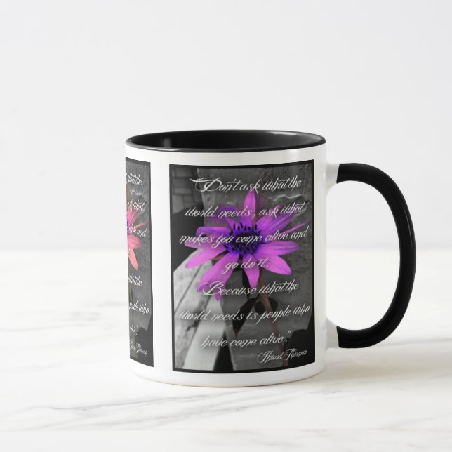 Tassen-Farbsonnenblumen "Go tun es" Zitat Tasse (Rechts)