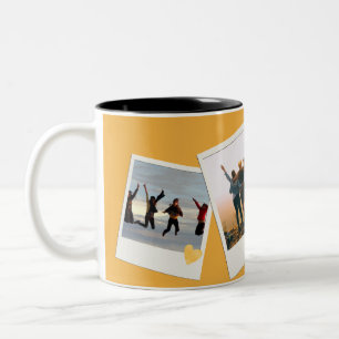 Tassen-Fotocollage für beste Freunde. Zweifarbige Tasse