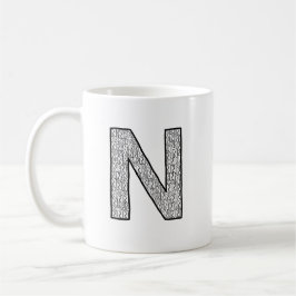 Tassen mit Anfangsbuchstabe N – Minimalistischer m