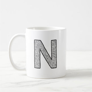 Tassen mit Anfangsbuchstabe N – Minimalistischer m