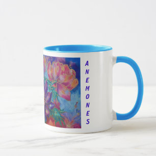 Tassen, mit Blumen, Anemonen, paainting Tasse
