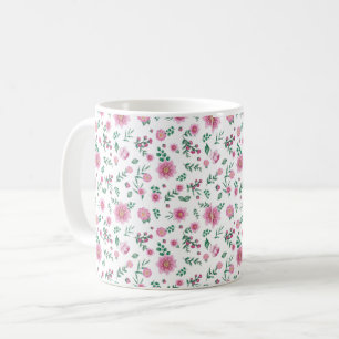 Tassen mit vielen rosa Rosen