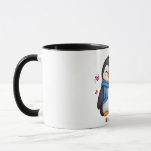 Tassen-Pinguin-Paar mit individuellem Namen Tasse