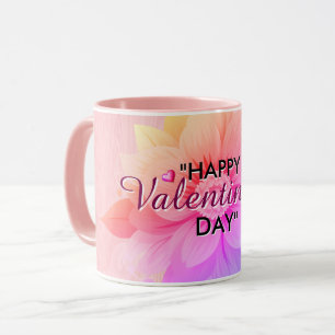Tassen zum Valentinstag - Rosa rotes Herz individu