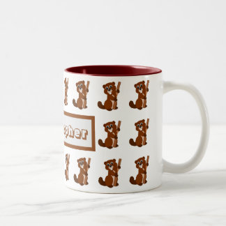 Tassendesign mit Biber Zweifarbige Tasse