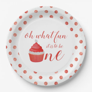 Tassenförmiger Weihnachtsmann-Cupcake zum ersten G Pappteller