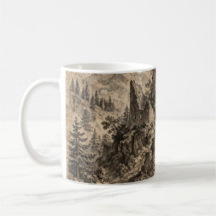 Tassenruine der gefallenen Burg Kaffeetasse