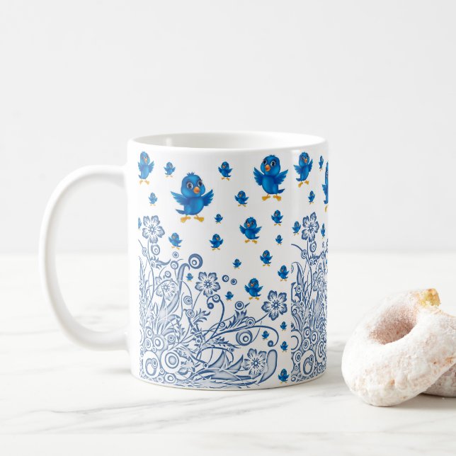 Tassentassen Vögel Kaffeetasse (Mit Donut)