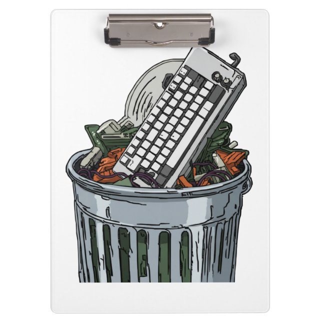 Tastatur auf Abfalleimer Klemmbrett (Vorderseite)