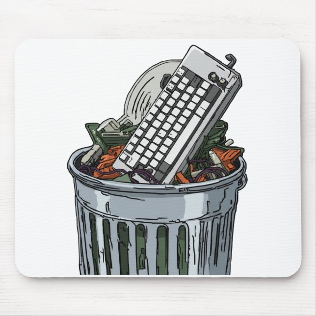 Tastatur auf Mülltonne Mousepad (Vorne)
