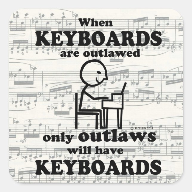 Tastatur-Aufkleber mit verbotenem Quadrat Quadratischer Aufkleber (Vorderseite)