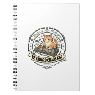 Tastatur Chaos Katze Tastatur Chaos Katze Vintage Notizblock