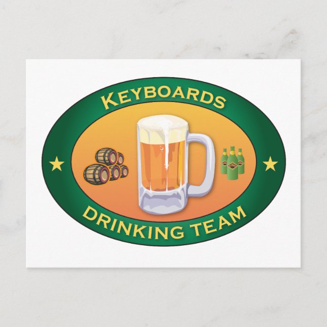 Tastatur-Drink-Team Postkarte (Vorderseite)