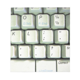 Tastatur für Schreibmaschine Notizblock