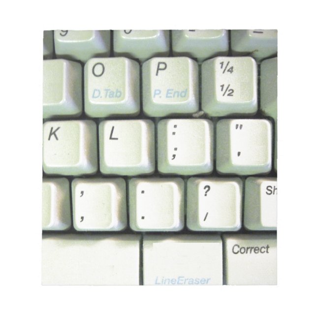 Tastatur für Schreibmaschine Notizblock (Vorderseite)