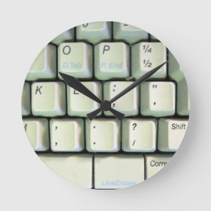 Tastatur für Schreibmaschine Runde Wanduhr