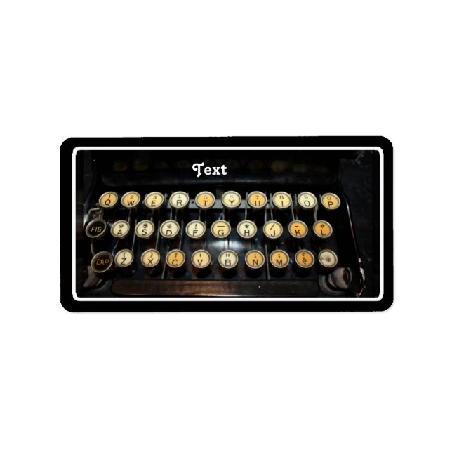 Tastatur für Vintage Schreibmaschinen Adressaufkleber (Vorne)