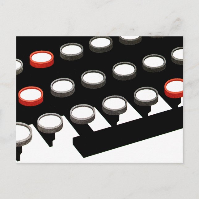 Tastatur für Vintage Schreibmaschinen Postkarte (Vorderseite)