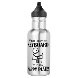 Tastatur-Happy Place Edelstahlflasche