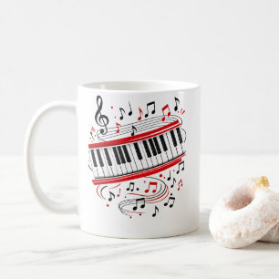 Tastatur Klavier Kunst "Tastatur Noten" Musiker Kaffeetasse