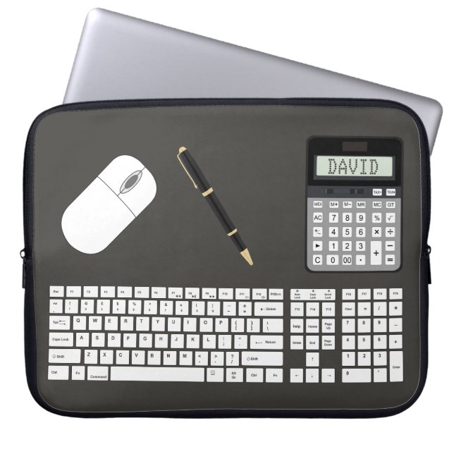 Tastatur, Maus, Rechner und Pen Laptopschutzhülle (Vorderseite)