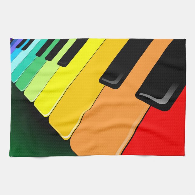 Tastatur-Musik-Party-Farben Geschirrtuch (Horizontal)