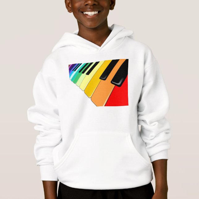 Tastatur-Musik-Party-Farben Hoodie (Vorderseite)
