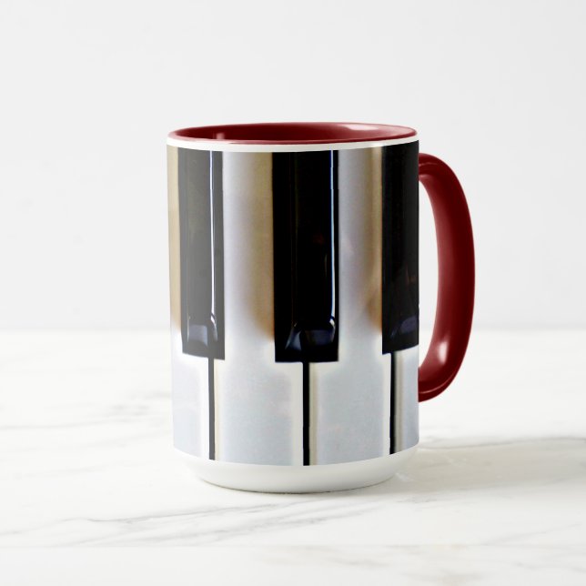 Tastatur - Schwarzweiß Tasse (VorderseiteRechts)