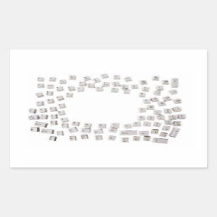 Tastatur-Tasten Rechteckiger Aufkleber