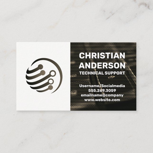 Tastatur | Tech Circuit Globe Visitenkarte (Vorderseite)